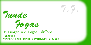 tunde fogas business card
